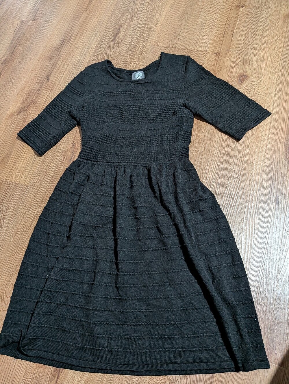 Vince Camuto Black Textured Dress Small